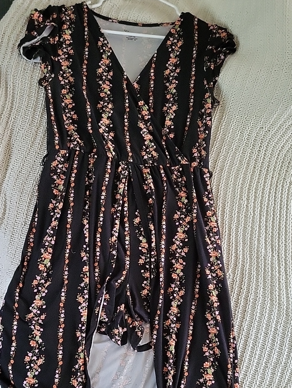 No Boundaries Black Floral Romper Dress